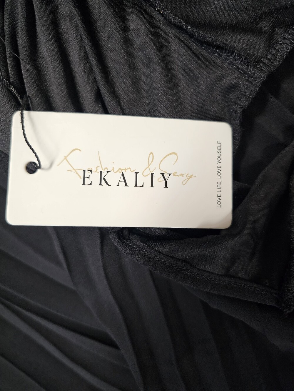 Ekaliy Mock Neck Pleated Crepe Cloak Mini Dress Size XL - Picture 10 of 15